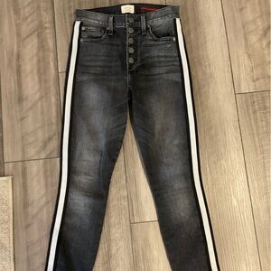 Alice + Olivia Black and White Stripe Jeans